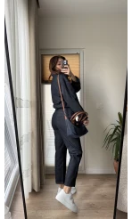Bomber Ceket Denim Pantolon Takım