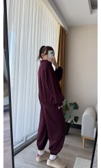Barle Oys Kumaş Hırkalı Eşofman Takımı Bordo
