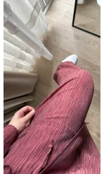 Baskılı Gömlek Pantolon Takım Bordo (KOD: 51101)