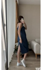 Basy Midi Uzun Boy Kot Elbise