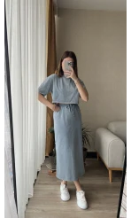 Bebe Mavisi Etekli Yıkamalı Takım