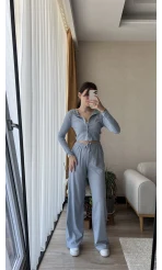 Bebe Mavisi Simli Hırkalı Takım