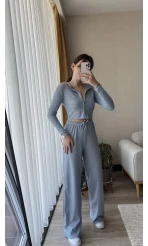 Bebe Mavisi Simli Hırkalı Takım