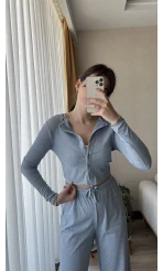 Bebe Mavisi Simli Hırkalı Takım