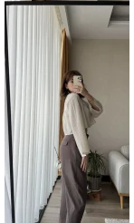 Bebe Yaka Gofre Krem Bluz