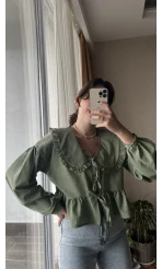 Bebe Yaka Haki Gömlek