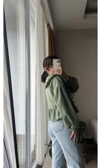 Bebe Yaka Haki Gömlek