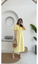 Becca Müslin Kumaş Elbise Sarı