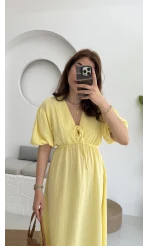 Becca Müslin Kumaş Elbise Sarı