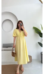 Becca Müslin Kumaş Elbise Sarı