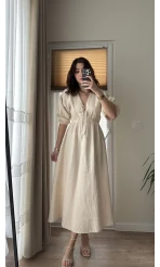 Becca Müslin Kumaş Elbise Taş