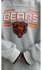 Beers Nakışlı Oversize Gri Sweat