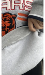 Beers Nakışlı Oversize Gri Sweat