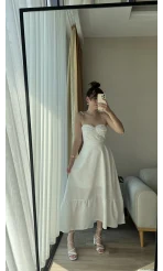 Beew Beyaz Askılı Elbise