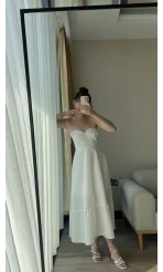 Beew Beyaz Askılı Elbise