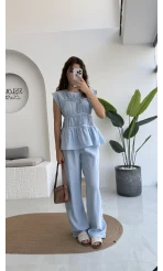 Begonia Gipeli Kat Detay Takım - Bebe Mavisi