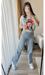 Bel Pembe Detay Jean