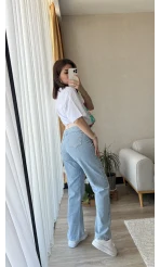 Bel Pembe Detay Jean