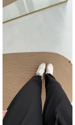 Beli İpli Pantolon - Siyah - 4019