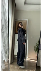 Bella Müslin Nakışlı Takım Lacivert
