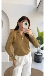 Bella Simli Uzun Kol Kazak - Haki - Kod: 251133