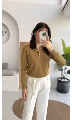 Bella Simli Uzun Kol Kazak - Haki - Kod: 251133