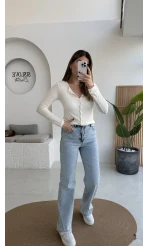 Bellamo Straight Buz Mavisi Jean Pantolon