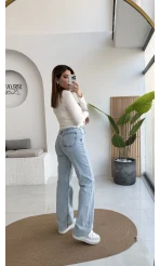 Bellamo Straight Buz Mavisi Jean Pantolon