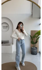 Bellamo Straight Buz Mavisi Jean Pantolon