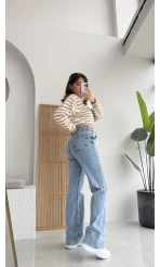 Bellamo Straight (NO:5) Mavi Tonları Jean Pantolon