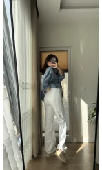 Bellamo Zra STRAİGHT Beyaz Pantolon Jean