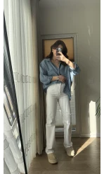 Bellamo Zra STRAİGHT Beyaz Pantolon Jean