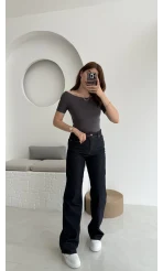 Bellamo Straight Koyu Lacivert Şeritli Jean Pantolon