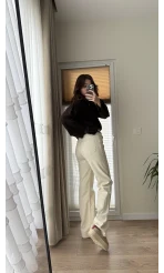 Bellamo Straight Krem Jean Pantolon