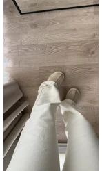 Bellamo Straight Krem Jean Pantolon