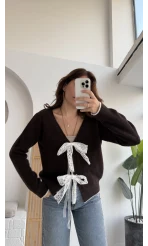 Bellora Fiyonk Triko Hırka - Acı Kahve - KOD:9056