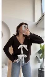 Bellora Fiyonk Triko Hırka - Acı Kahve - KOD:9056