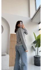 Bellora Fiyonk Triko Hırka - Gri - KOD:9056