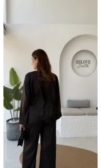 Bennet Serisi Saten Gömlek - Siyah - Kod: 2142