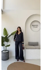 Bennet Serisi Saten Pantolon - Lacivert - Kod: 4027