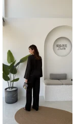 Bennet Serisi Saten Pantolon - Siyah - Kod: 4027