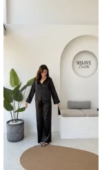 Bennet Serisi Saten Pantolon - Siyah - Kod: 4027