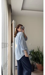 Berma Kendinden Çizgili Gömlek Bebe Mavisi (2040)