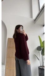 Best Örgülü Kazak Bordo