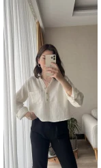 Beua Beyaz Müslin Bluz