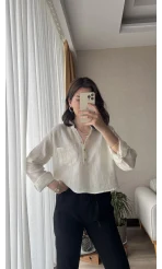 Beua Beyaz Müslin Bluz