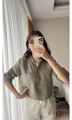 Beua Haki Müslin Bluz