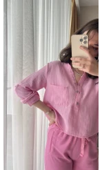 Beua Pembe Müslin Bluz