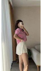 Beyaz Müslin Keten Karışımlı Şort