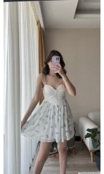 Beyaz Tül Detay Elbise